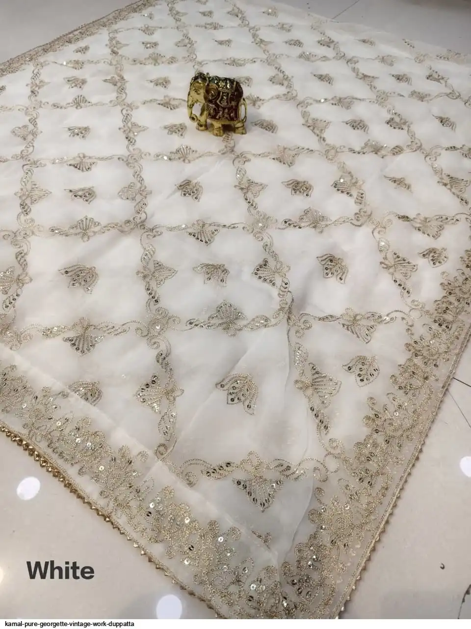 KAMAL PURE GEORGETTE VINTAGE WORK DUPPATTA 4