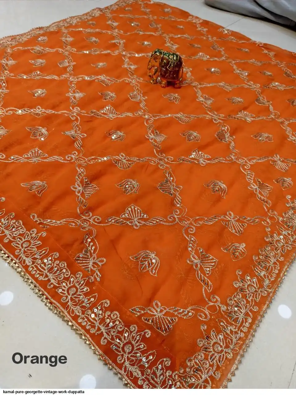 KAMAL PURE GEORGETTE VINTAGE WORK DUPPATTA 7