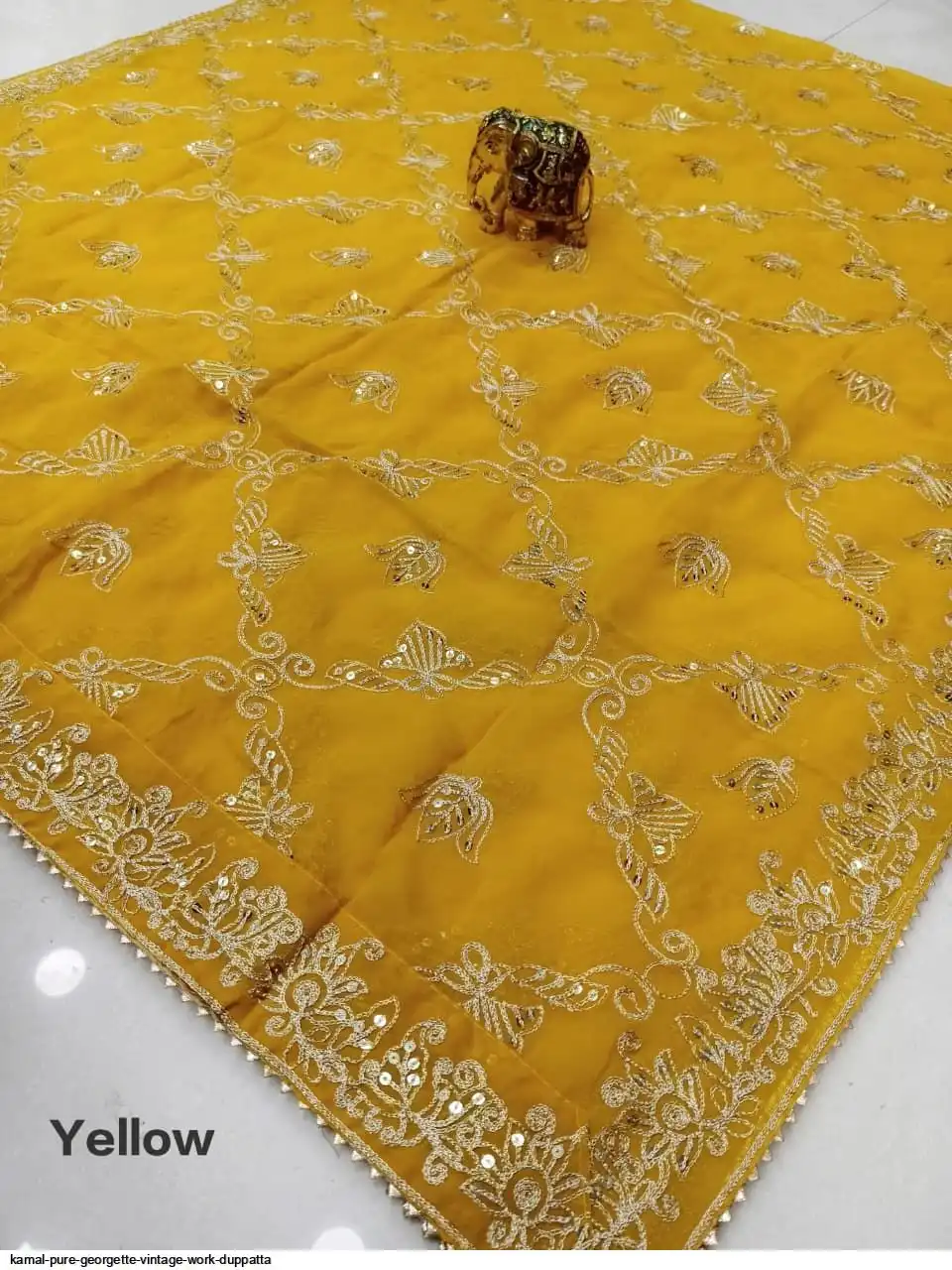 KAMAL PURE GEORGETTE VINTAGE WORK DUPPATTA 8