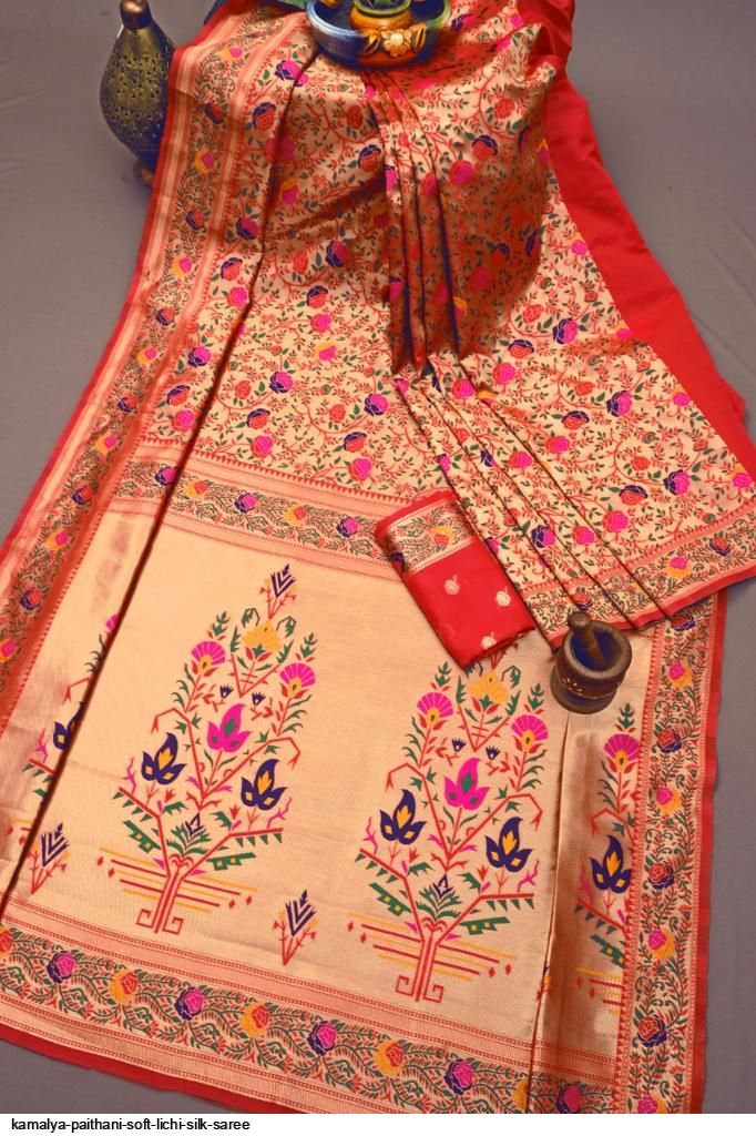KAMALYA PAITHANI SOFT LICHI SILK SAREE