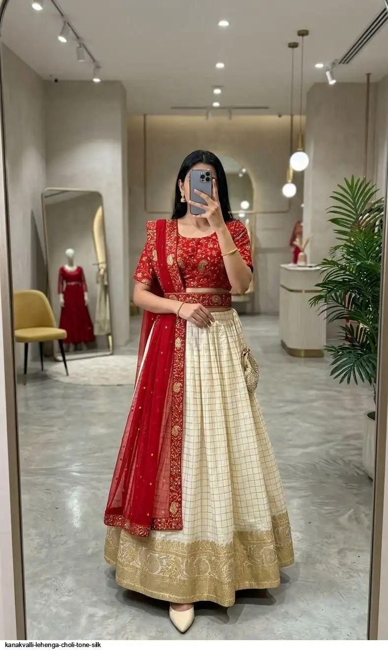 KANAKVALLI LEHENGA CHOLI TONE SILK 1