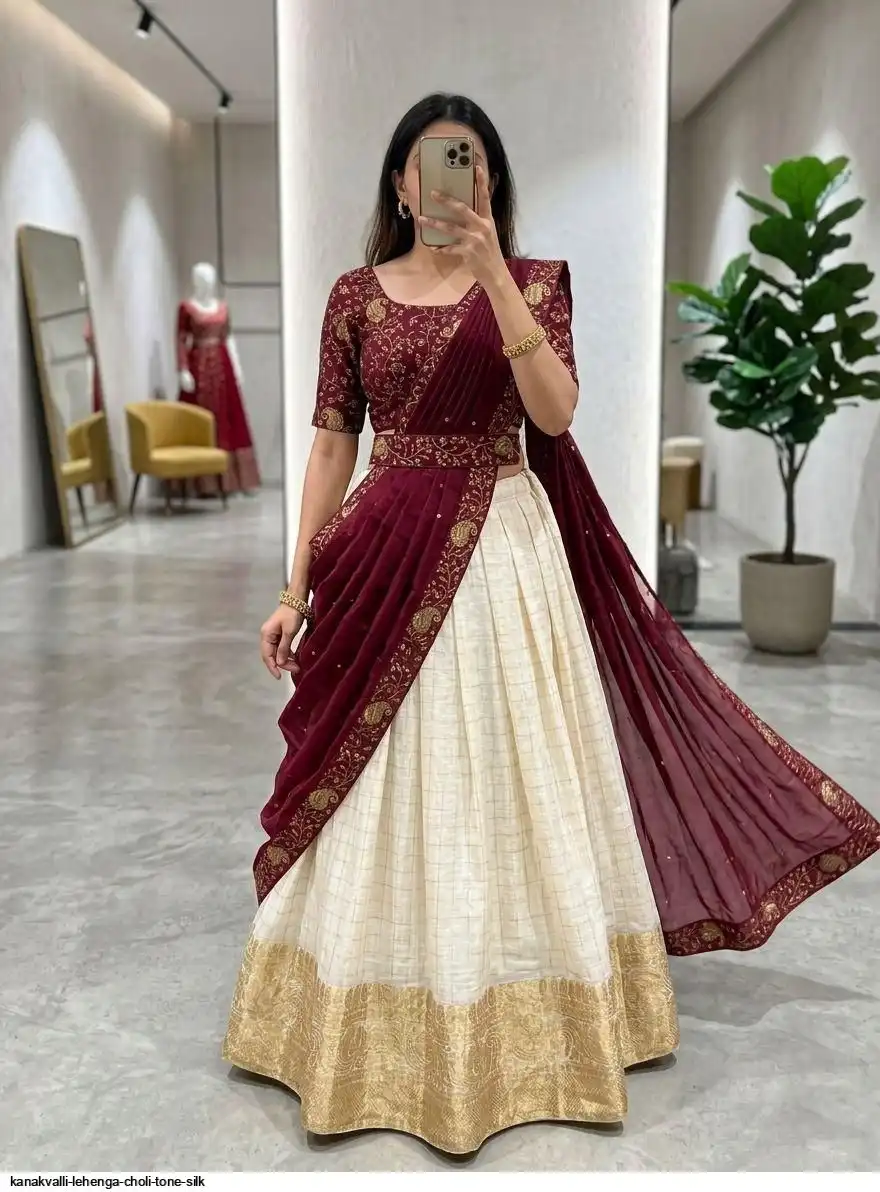 KANAKVALLI LEHENGA CHOLI TONE SILK 2