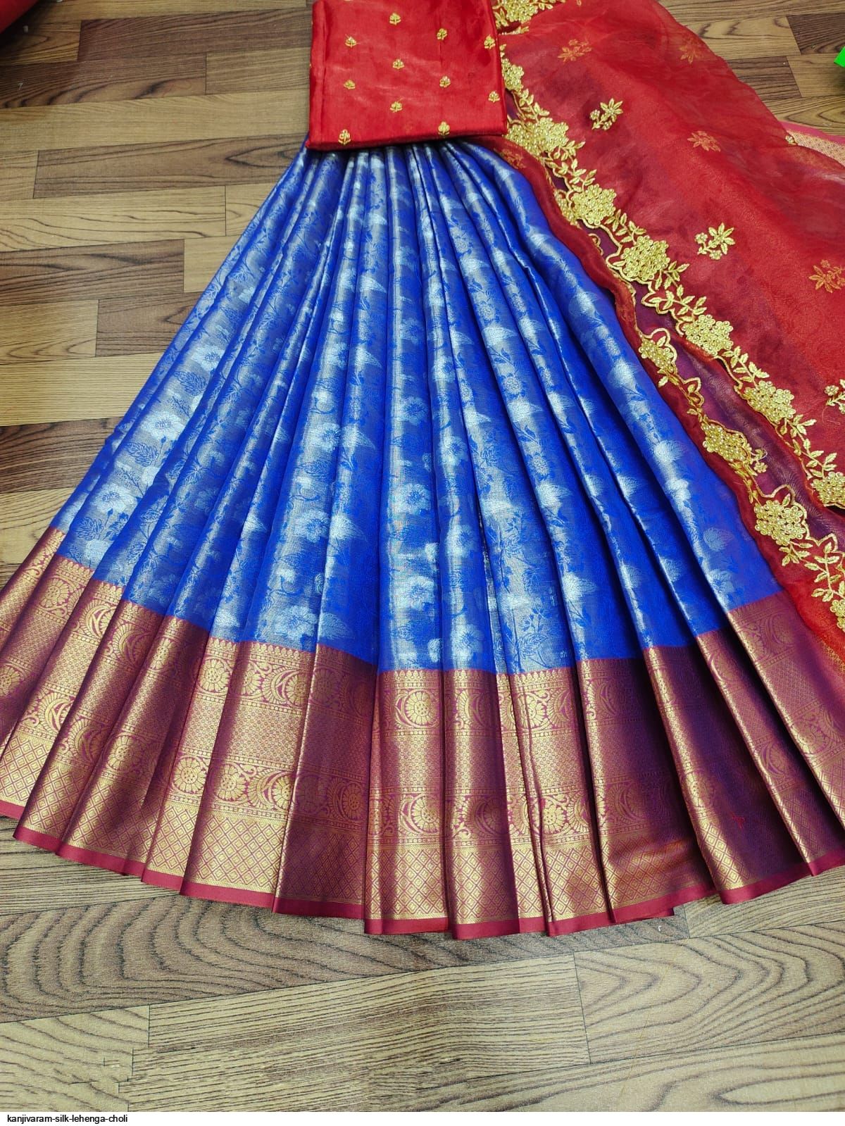 Kanjivaram Silk Saree Pattu Lehenga For Women || Rooprekha – rooprekha