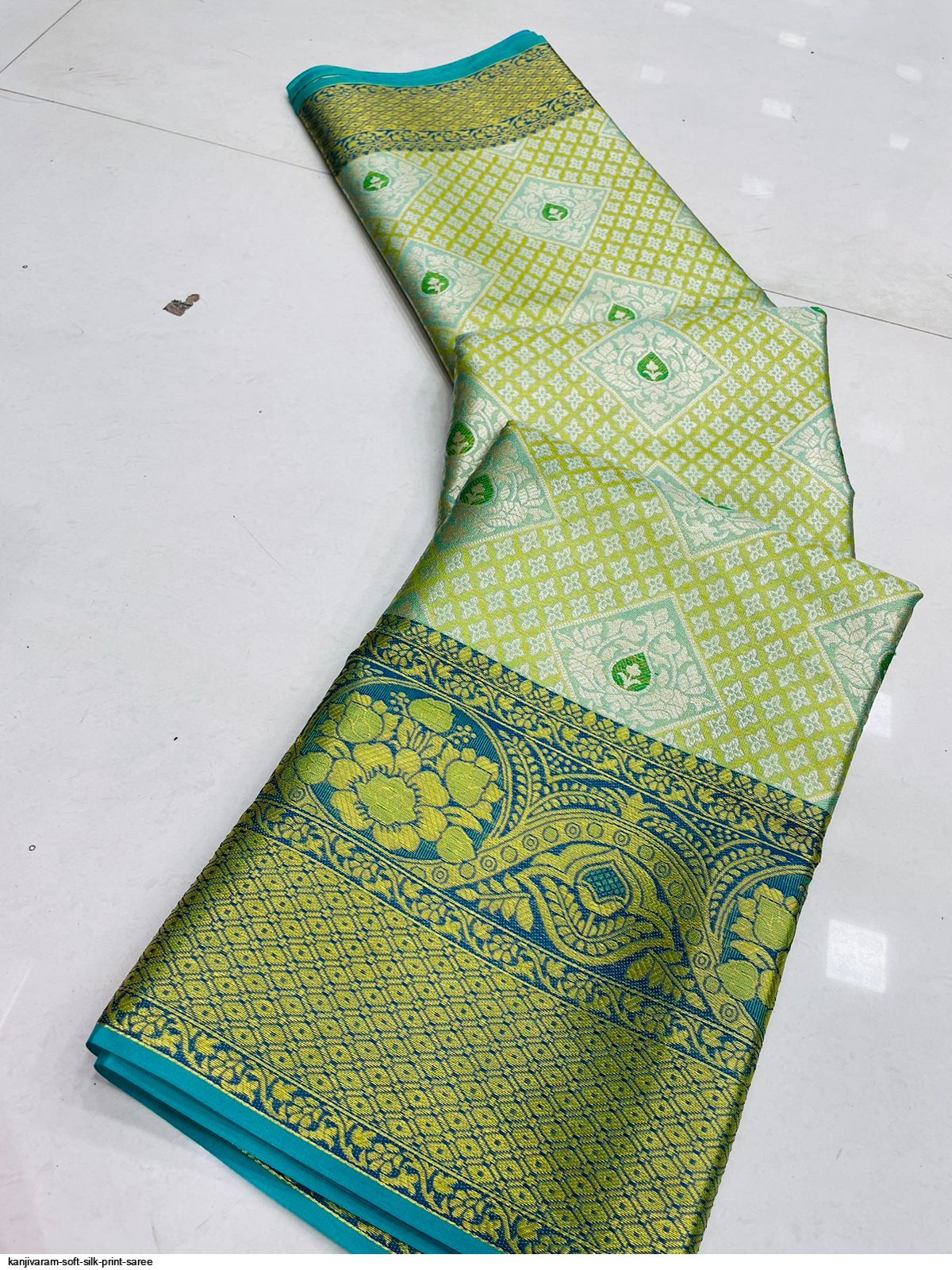 KANJIVARAM SOFT SILK PRINT SAREE