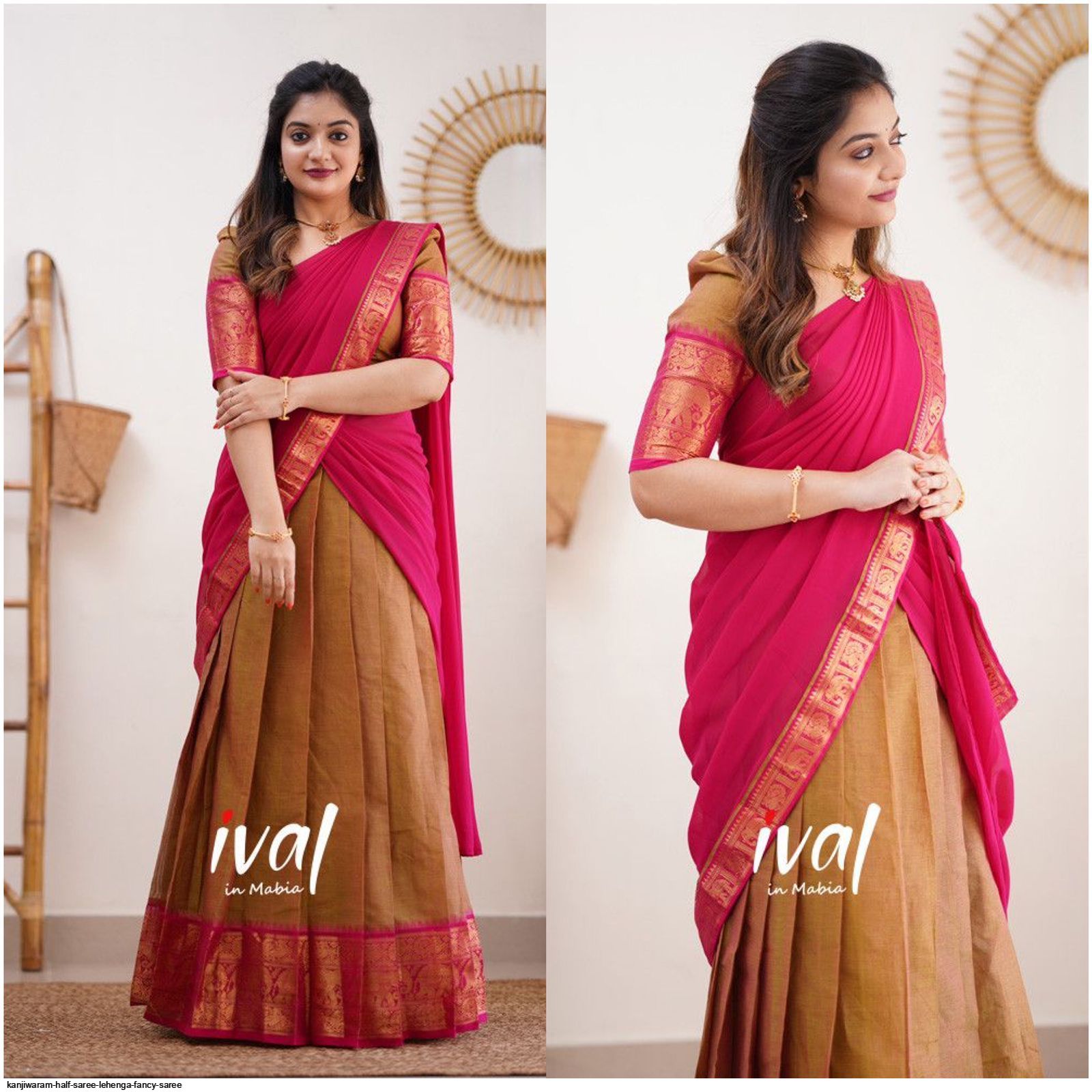 Pattu Half Sarees Latest Designs 2022 | Half saree designs, Lehenga designs  simple, Lehenga saree design