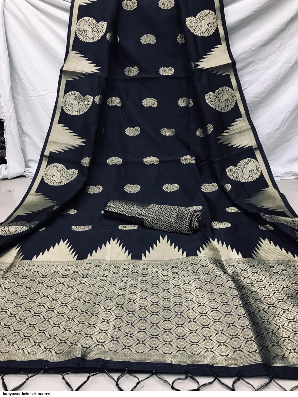 KARIYAWAR LICHI SILK SAREES B