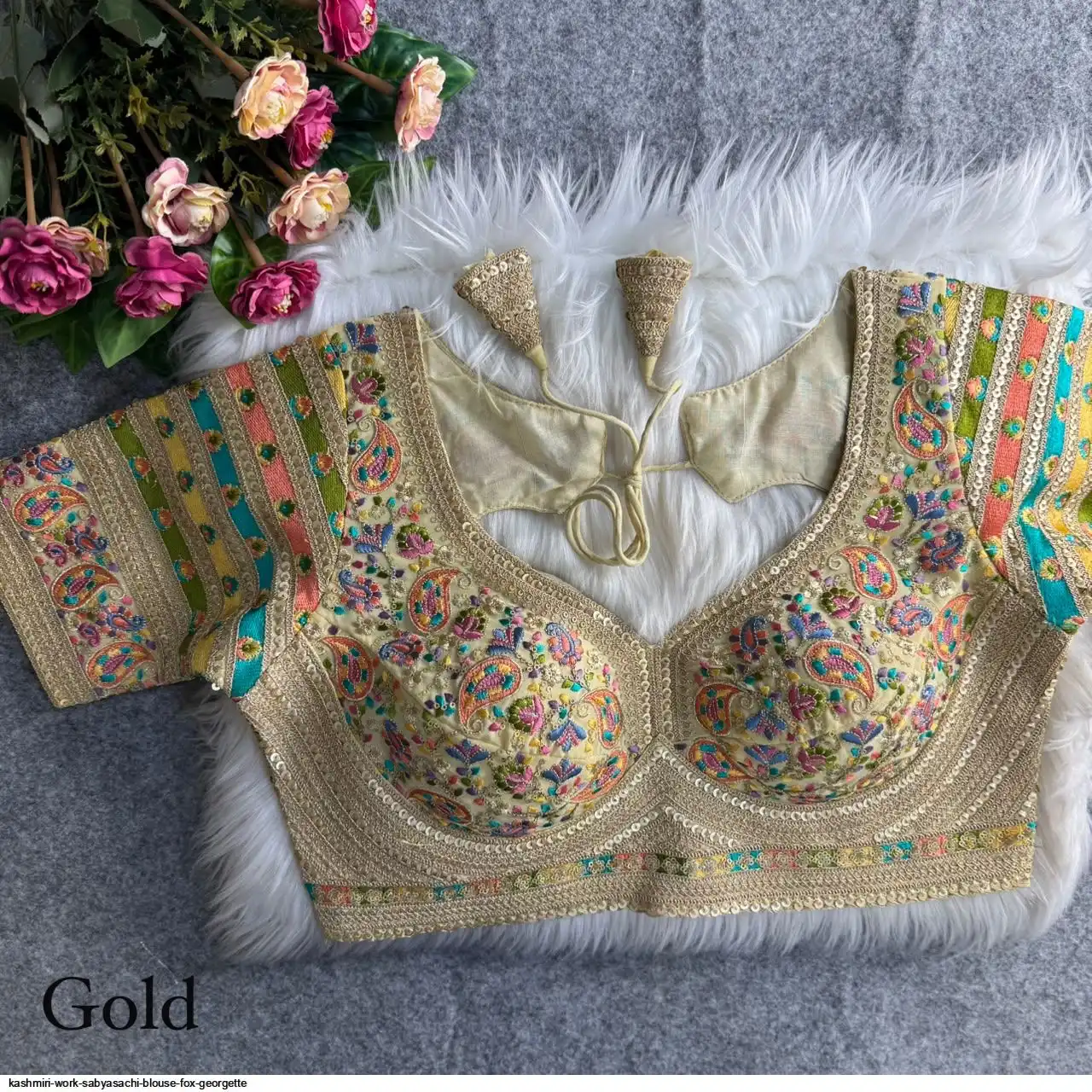 KASHMIRI WORK SABYASACHI BLOUSE FOX GEORGETTE 1