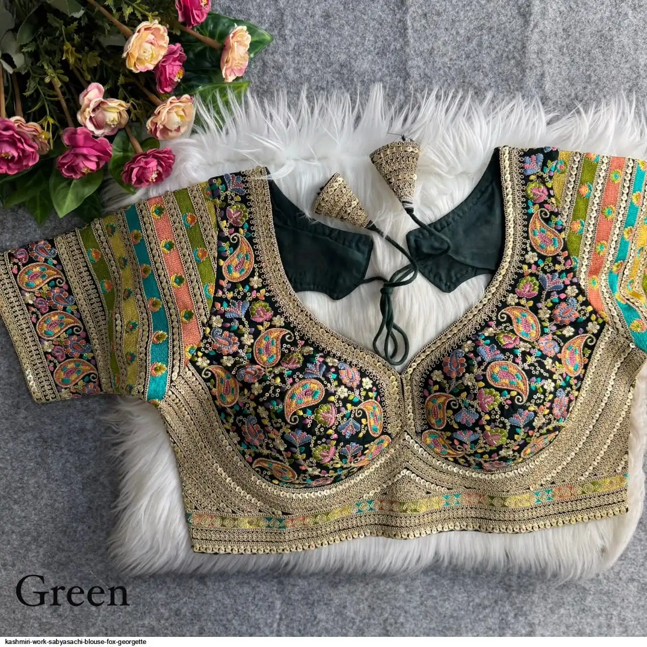 KASHMIRI WORK SABYASACHI BLOUSE FOX GEORGETTE 4