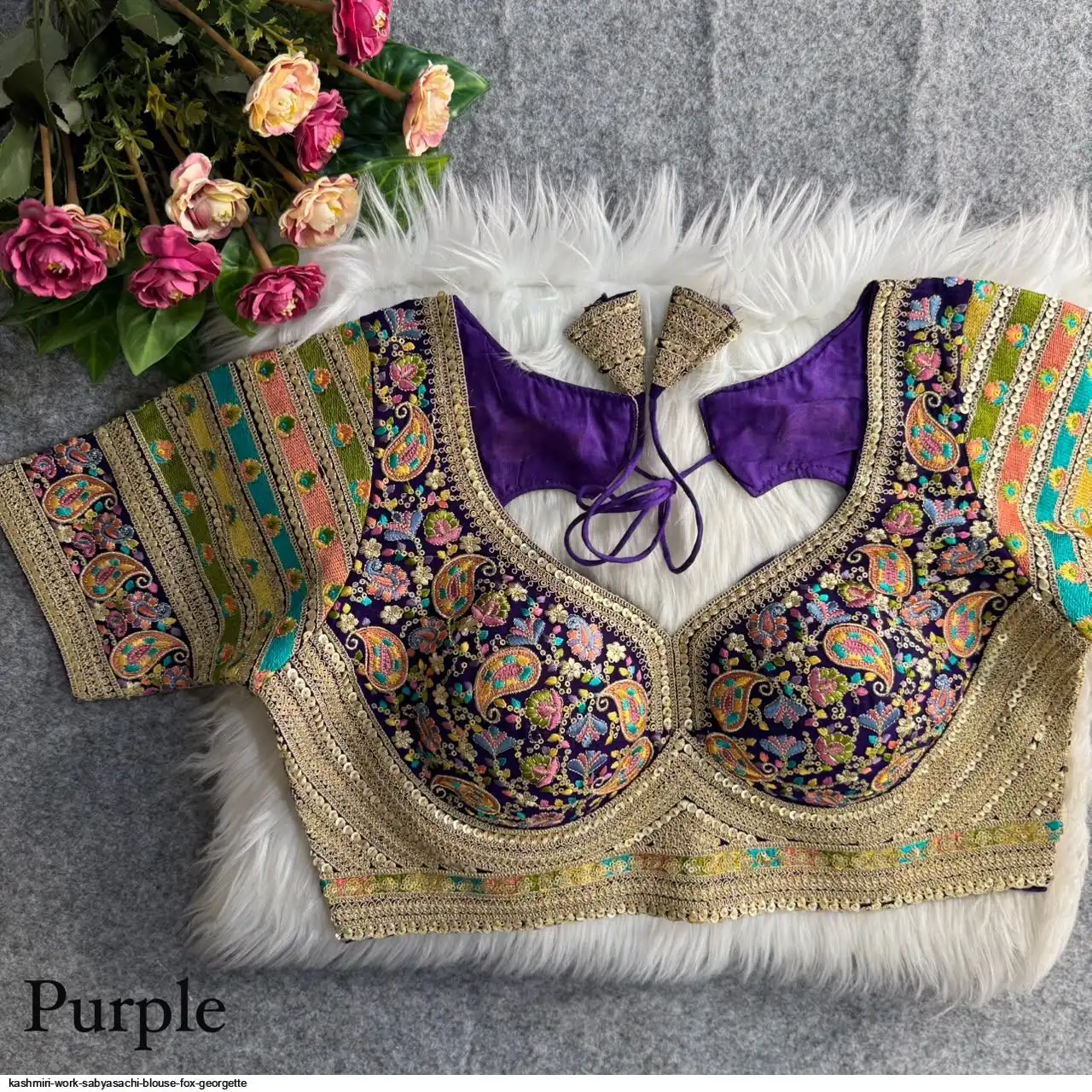 KASHMIRI WORK SABYASACHI BLOUSE FOX GEORGETTE 3
