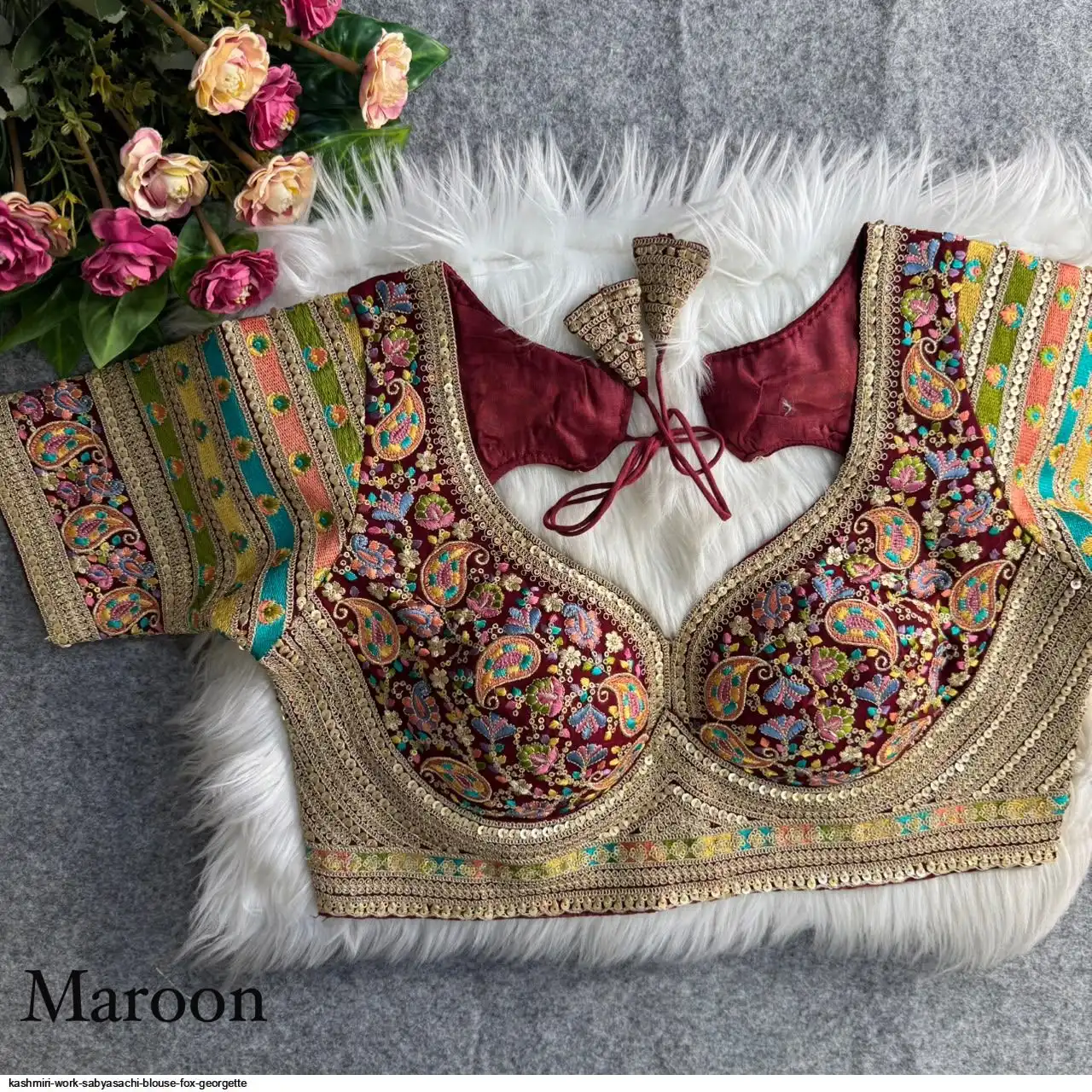 KASHMIRI WORK SABYASACHI BLOUSE FOX GEORGETTE 6