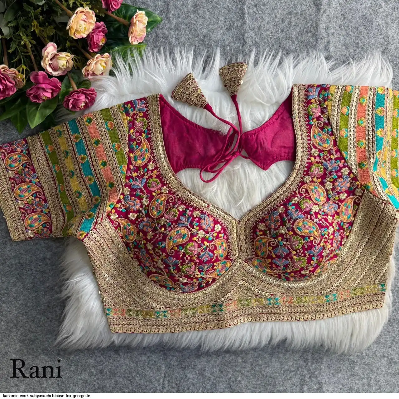 KASHMIRI WORK SABYASACHI BLOUSE FOX GEORGETTE 8