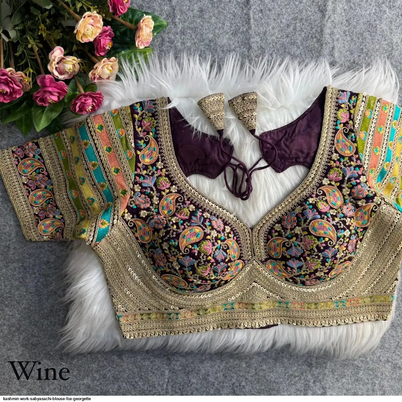 KASHMIRI WORK SABYASACHI BLOUSE FOX GEORGETTE 9