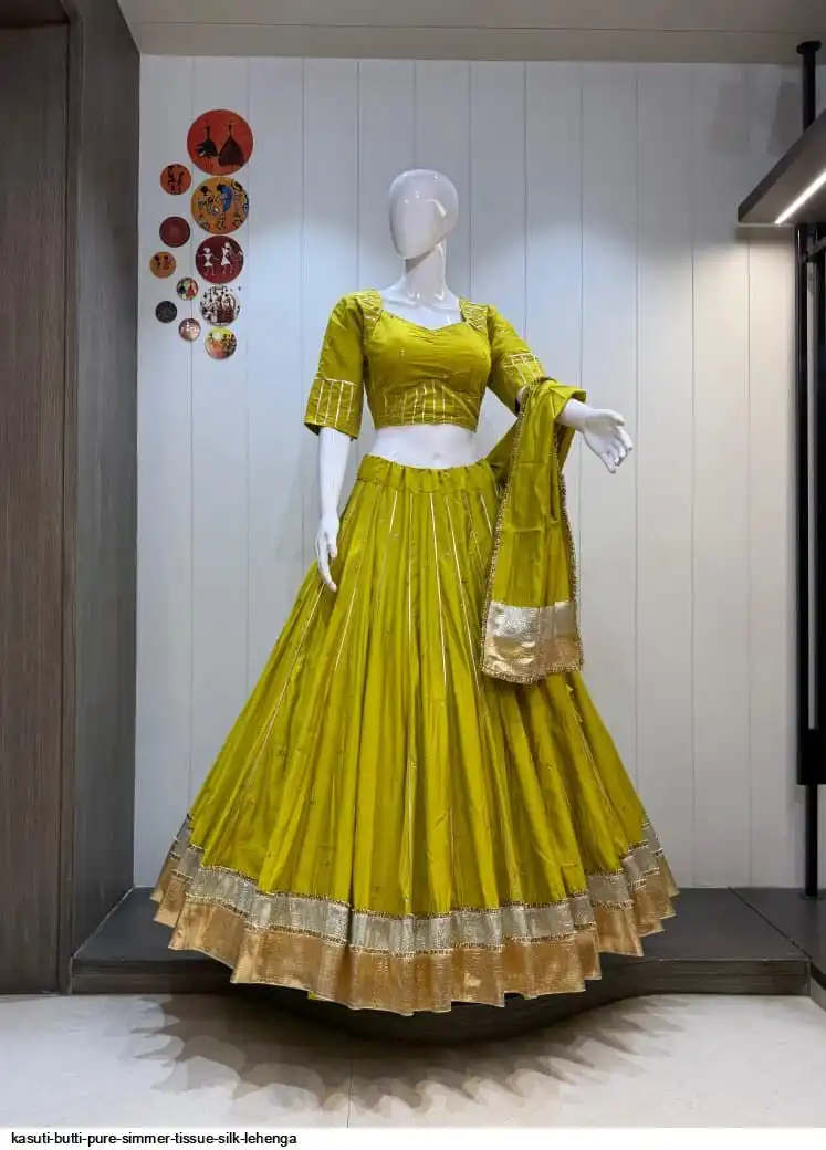 KASUTI BUTTI PURE SIMMER TISSUE SILK LEHENGA 3
