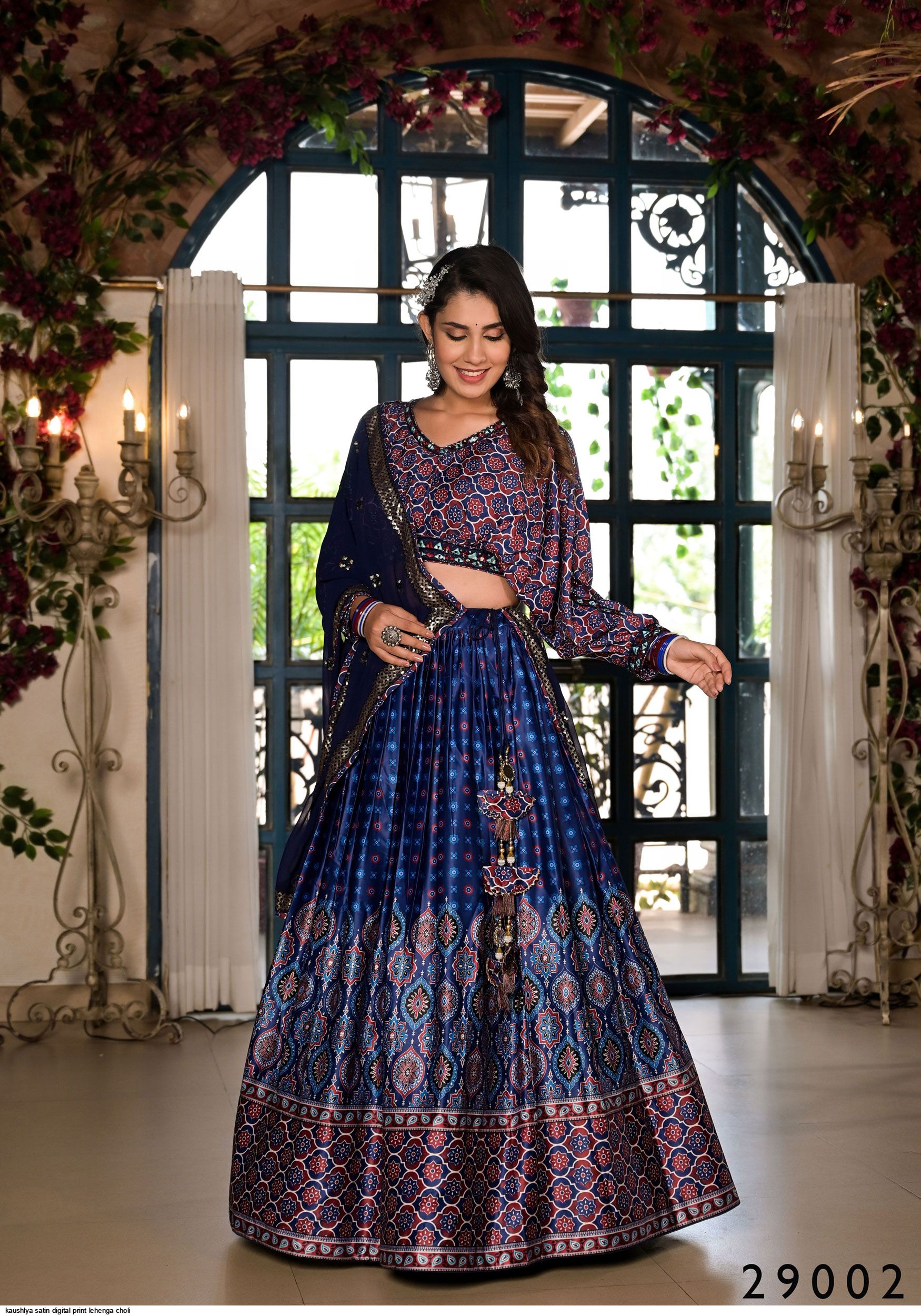 Zeel Clothing Women's Leheriya Print Pure Georgette New Lehenga Choli with  Dupatta (601-Blue-Stylish-Wedding-Designer-New; Free Size) : Amazon.in:  Fashion