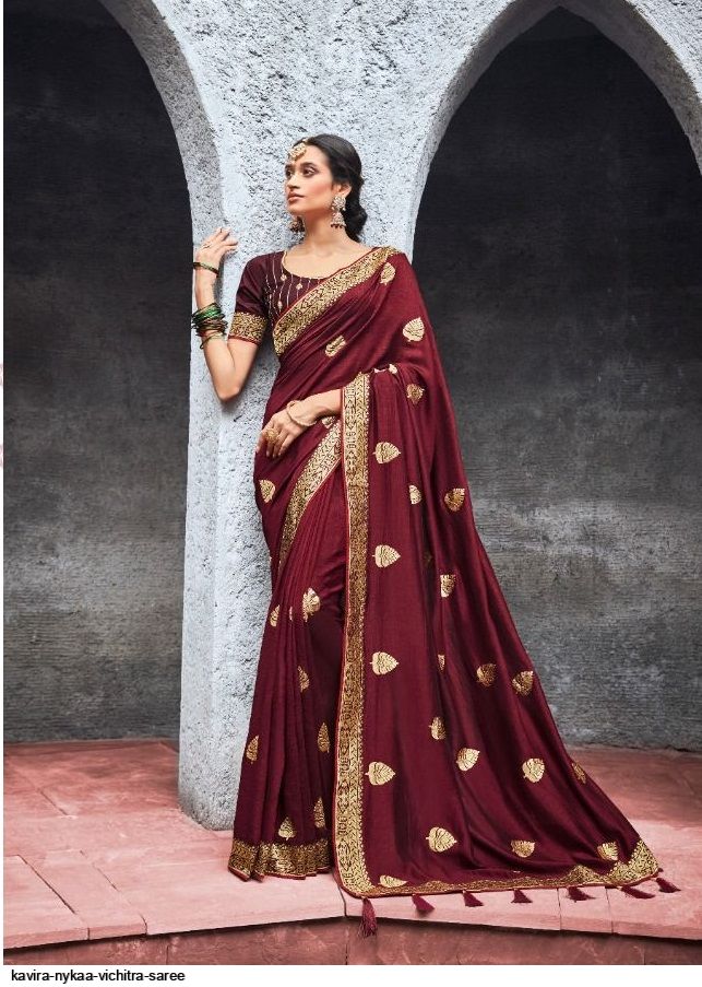 Buy Gajra Gang Glitterati Mauve Shimmery Diamante Silky Chiffon Saree  GGSAR13 (Free Size) Online