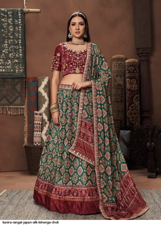 KAVIRA RANGAT Japan silk lehenga choli