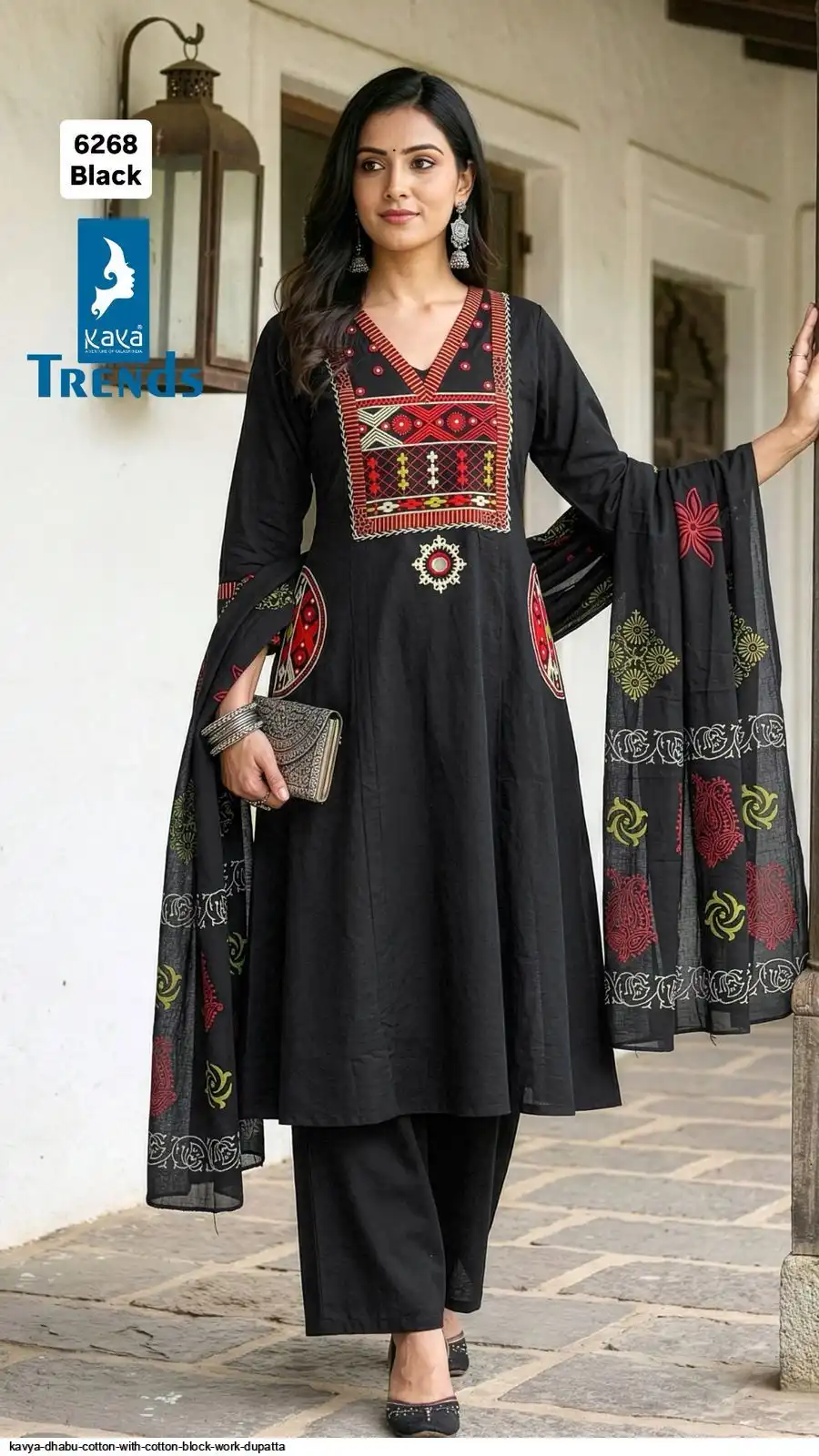 KAYA DHABU COTTON WITH COTTON BLOCK WORK DUPATTA C