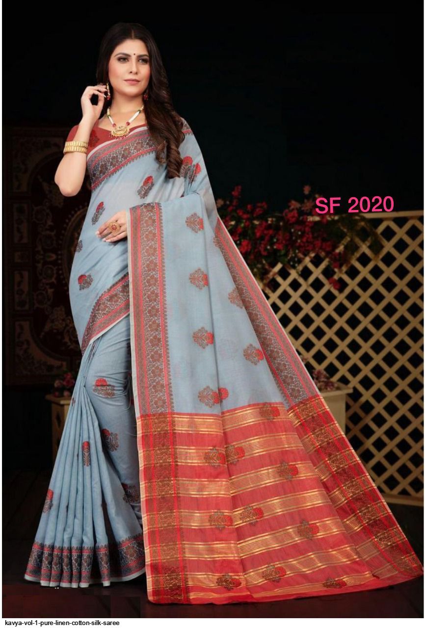 buy online linen cotton sarees