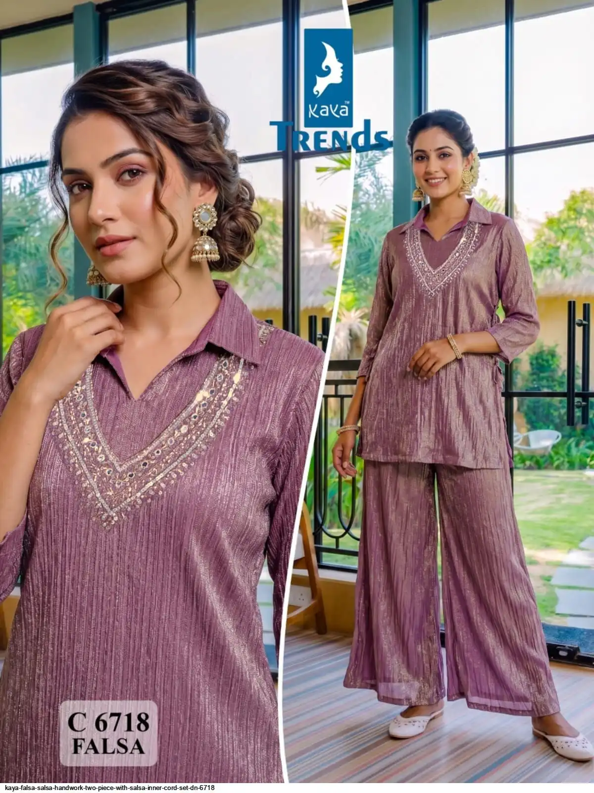 KAYA FALSA SALSA HANDWORK TWO PIECE WITH SALSA INNER CORD SET DN 6718 B