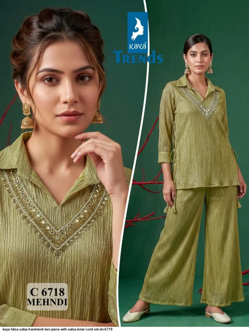 KAYA FALSA SALSA HANDWORK TWO PIECE WITH SALSA INNER CORD SET DN 6718 C