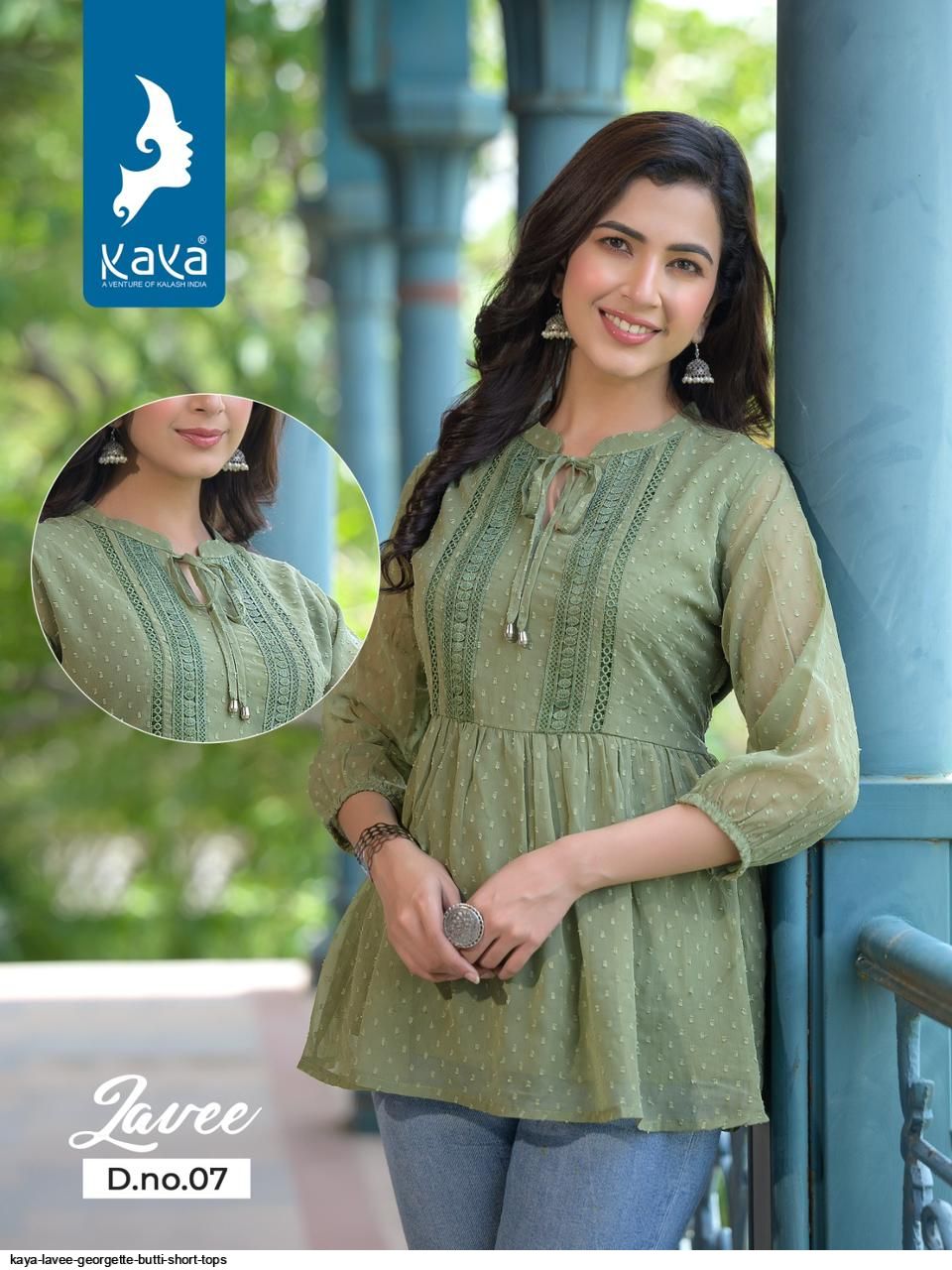 KAYA LAVEE GEORGETTE BUTTI SHORT TOPS