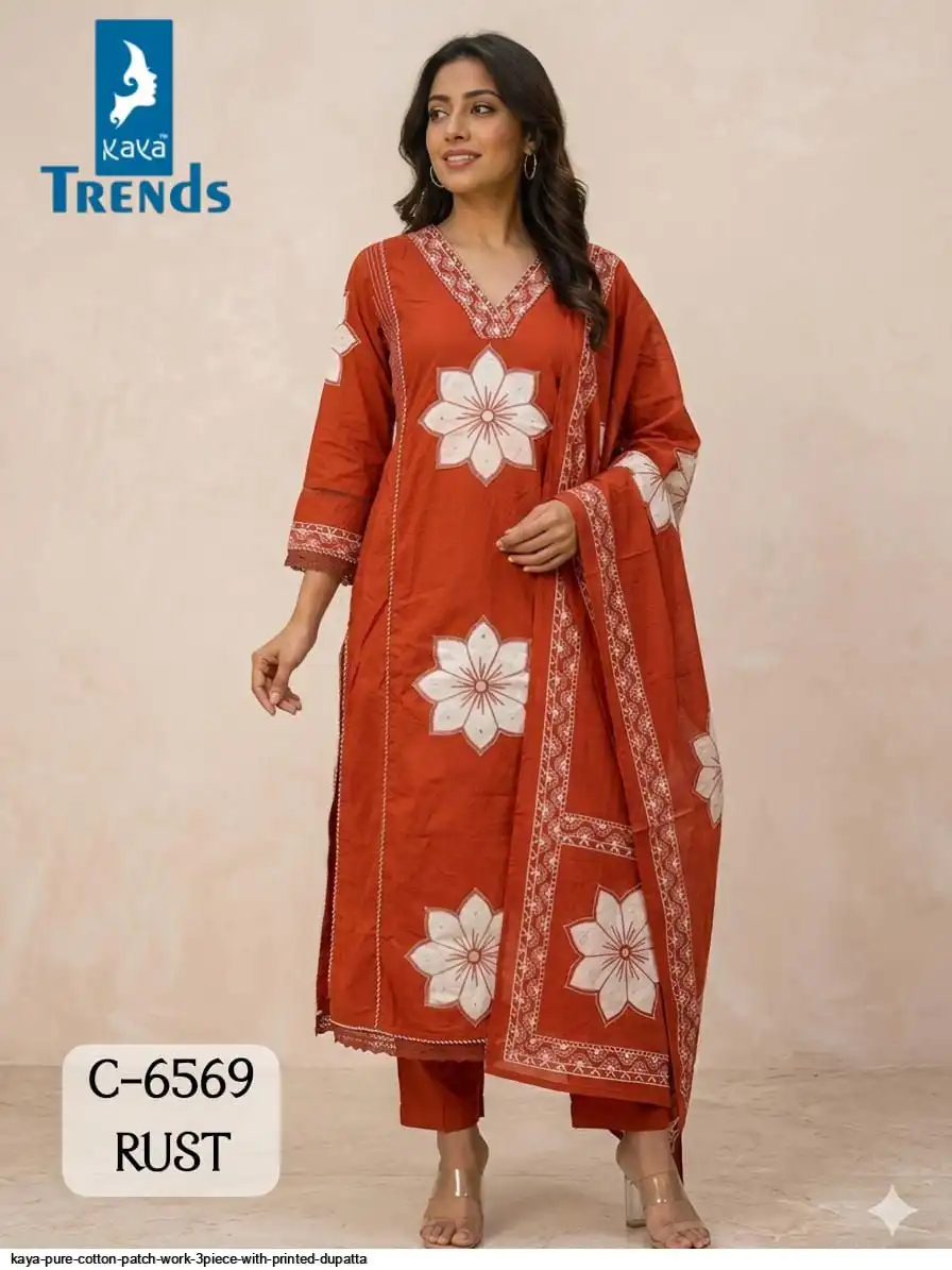 KAYA PURE COTTON PATCH WORK 3PIECE WITH PRINTED DUPATTA 2