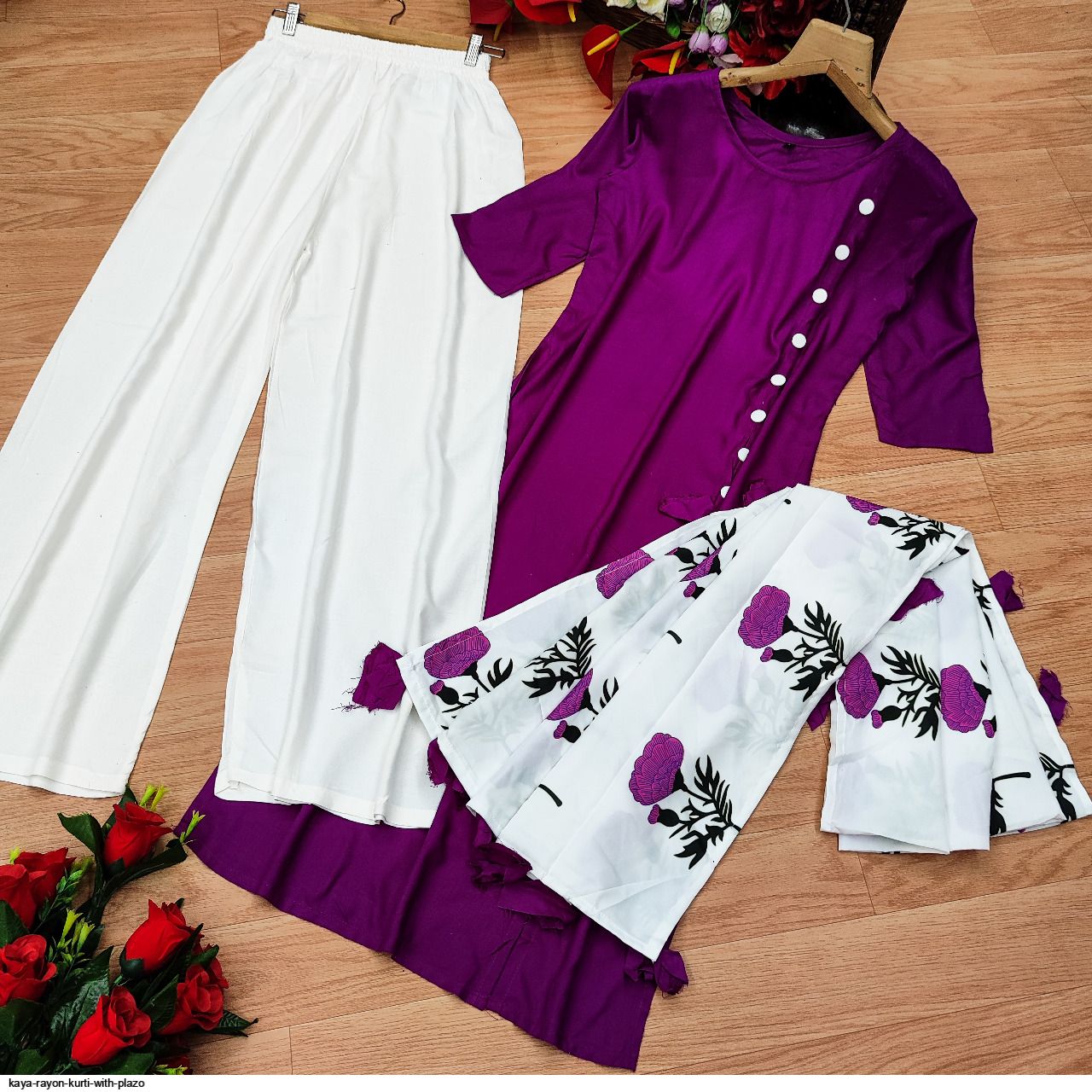 KAYA RAYON KURTI WITH PLAZO KURTI WITH PALAZOO C