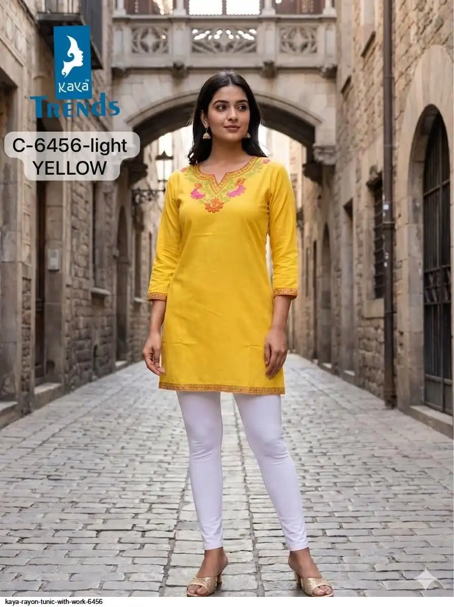 KAYA RAYON TUNIC WITH WORK 6456 B
