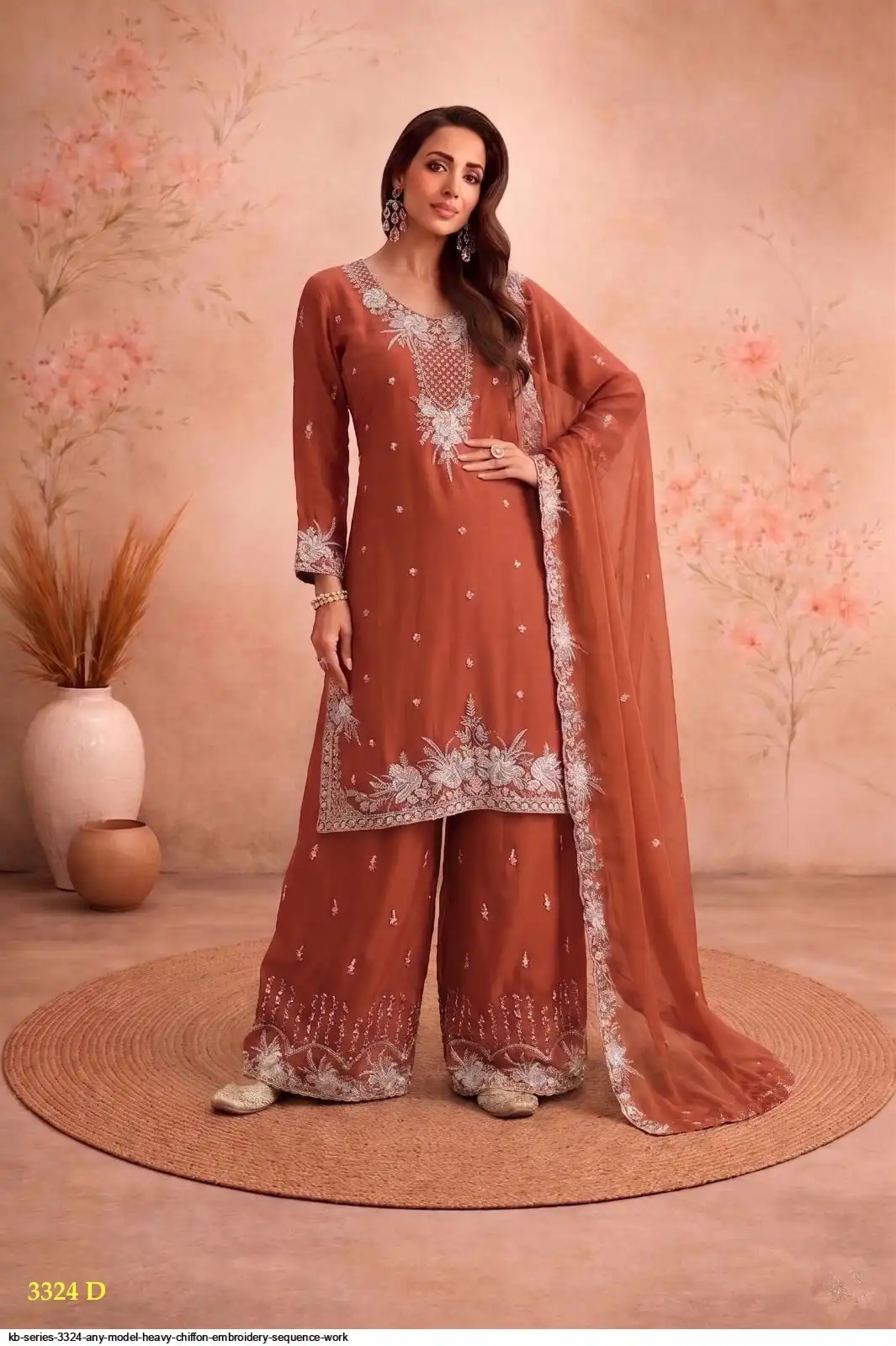 KB SERIES 3324 ANY MODEL HEAVY CHIFFON EMBROIDERY SEQUENCE WORK 3