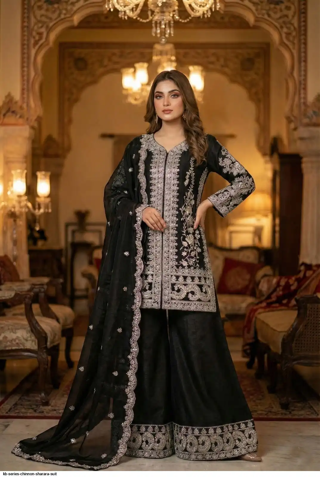 KB SERIES CHINNON SHARARA SUIT 3312