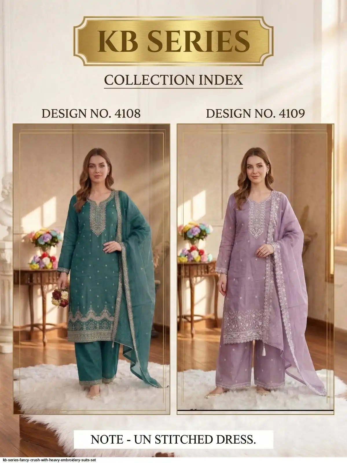 KB SERIES FANCY CRUSH WITH HEAVY EMBROIDERY SUITS SET