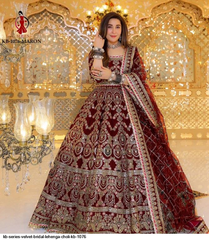 KB SERIES Velvet BRIDAL LEHENGA choli KB 1076