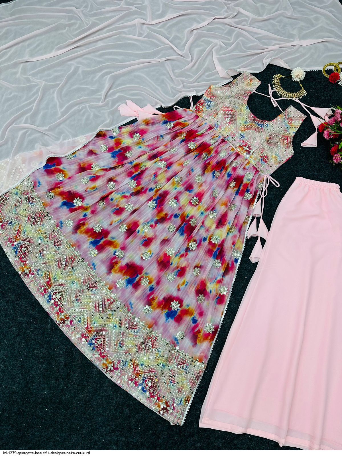 Naira Skirt Dress Stunning Indian Style Dress For Sale Sequence Kurti Designs Latest, Printed Net Kurti