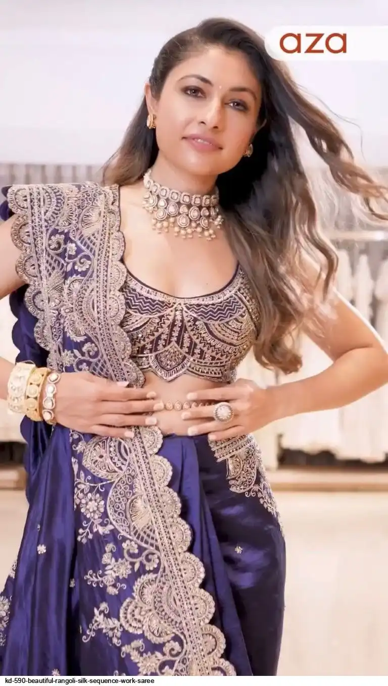 KD-590 beautiful Rangoli Silk Sequence work SAREE