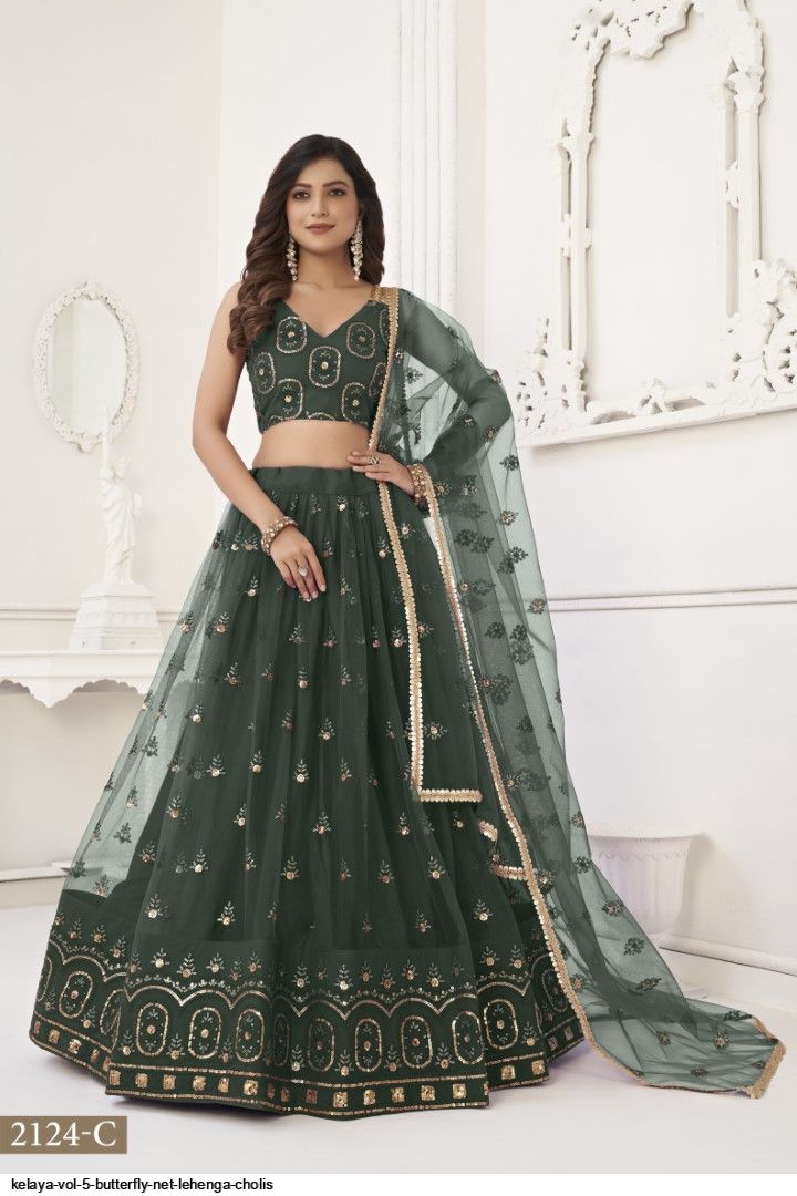 KELAYA VOL 5 BUTTERFLY NET LEHENGA CHOLIS