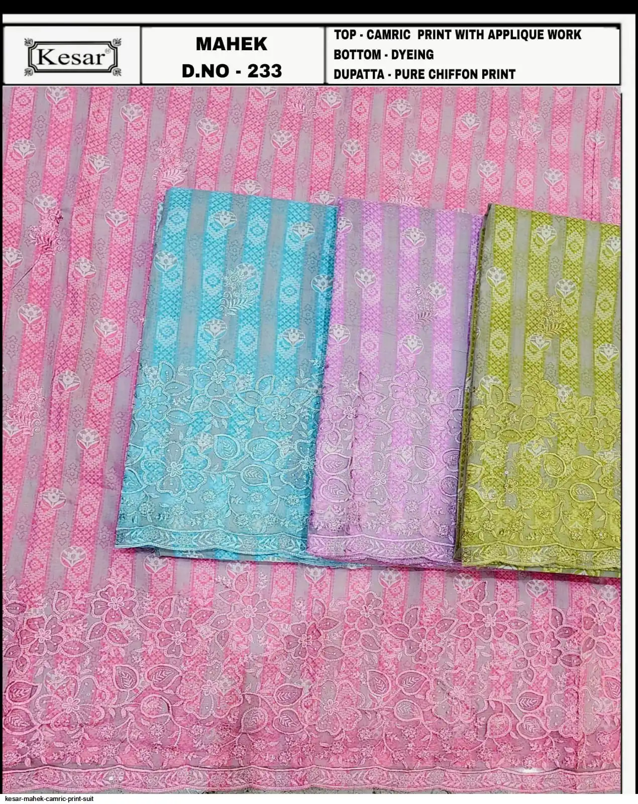 KESAR MAHEK CAMRIC PRINT SUIT