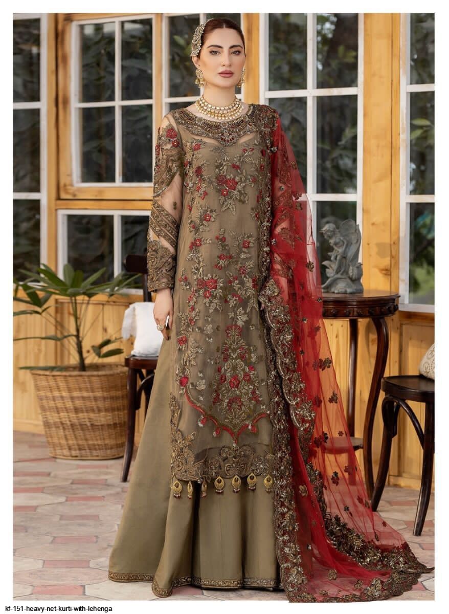 Brocade Silk Padded Off Shoulder Kurti brocade Suits indian Silk Lehenga  Kurti design Fabric D… | Indian gowns dresses, Indian fashion, Indian  designer outfits