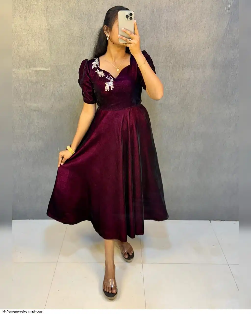 KF 7 UNIQUE VELVET MIDI GOWN 1