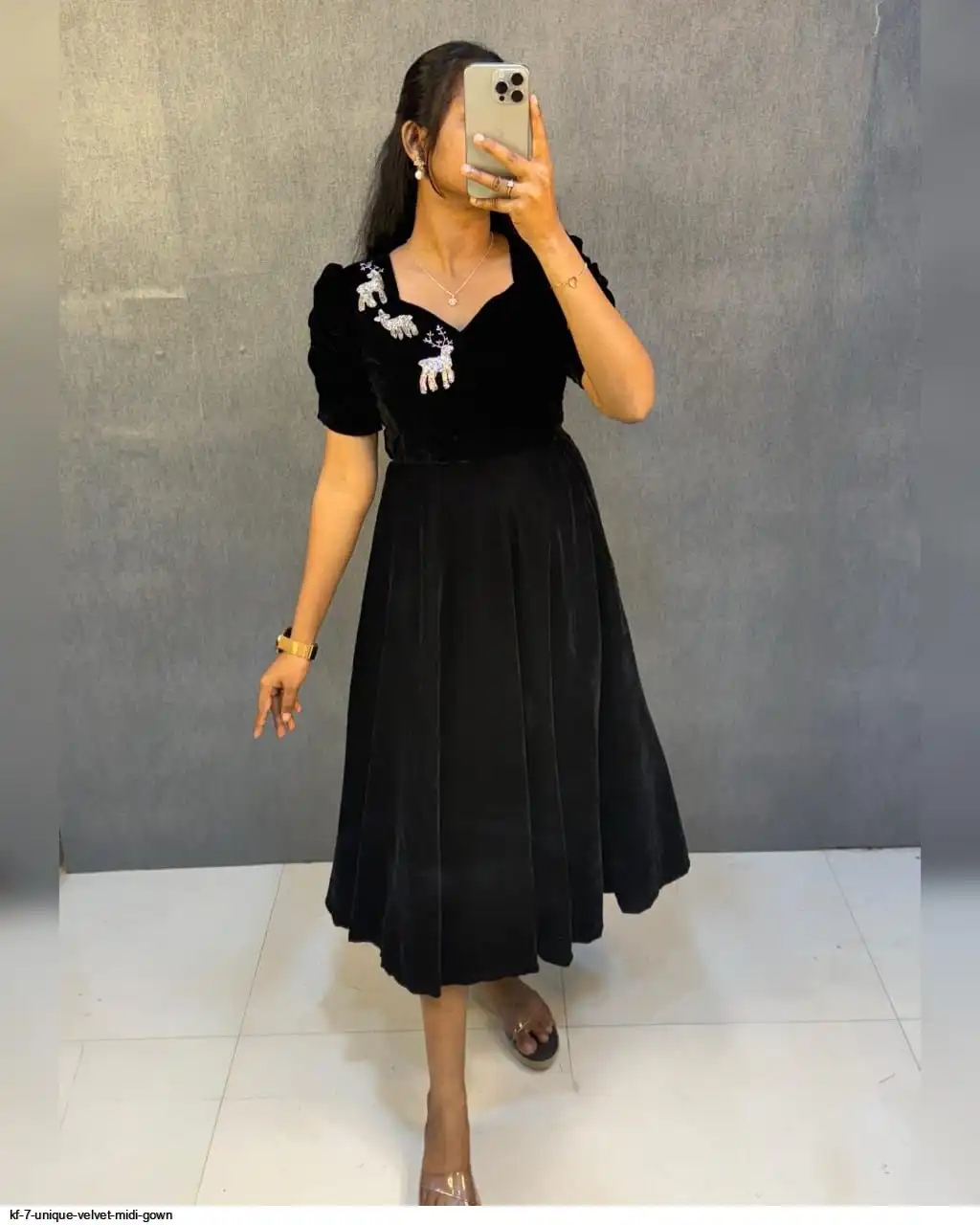 KF 7 UNIQUE VELVET MIDI GOWN 2
