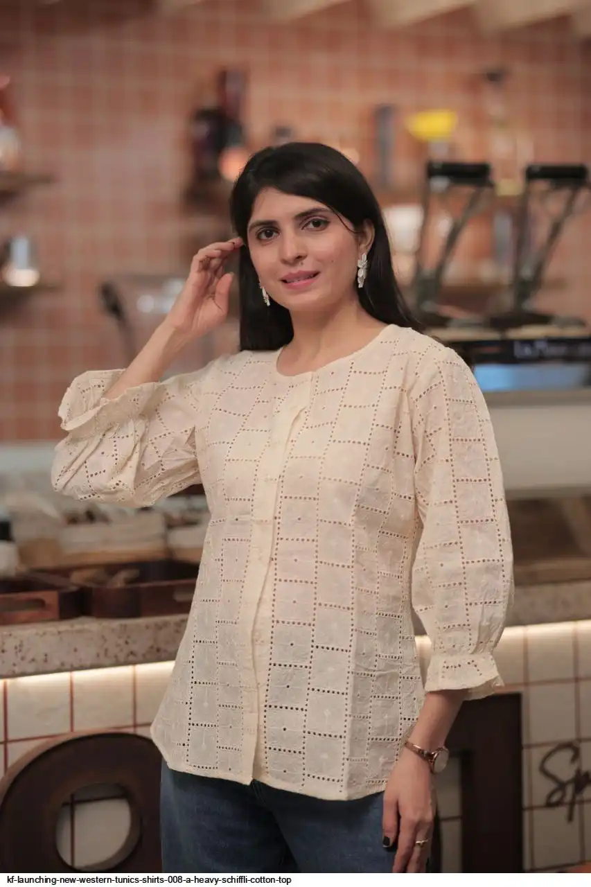 KF LAUNCHING NEW WESTERN TUNICS SHIRTS 008 A HEAVY SCHIFFLI COTTON TOP 1
