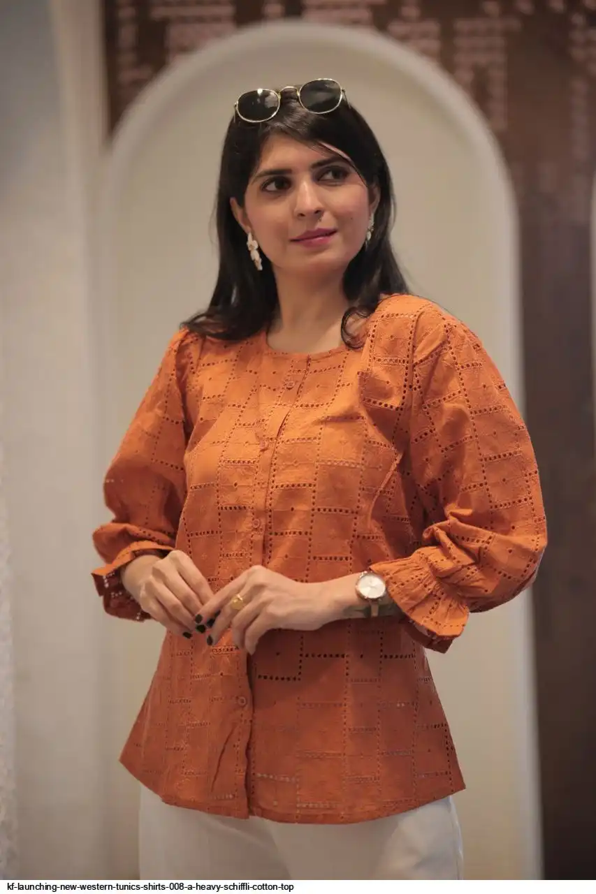 KF LAUNCHING NEW WESTERN TUNICS SHIRTS 008 A HEAVY SCHIFFLI COTTON TOP 2