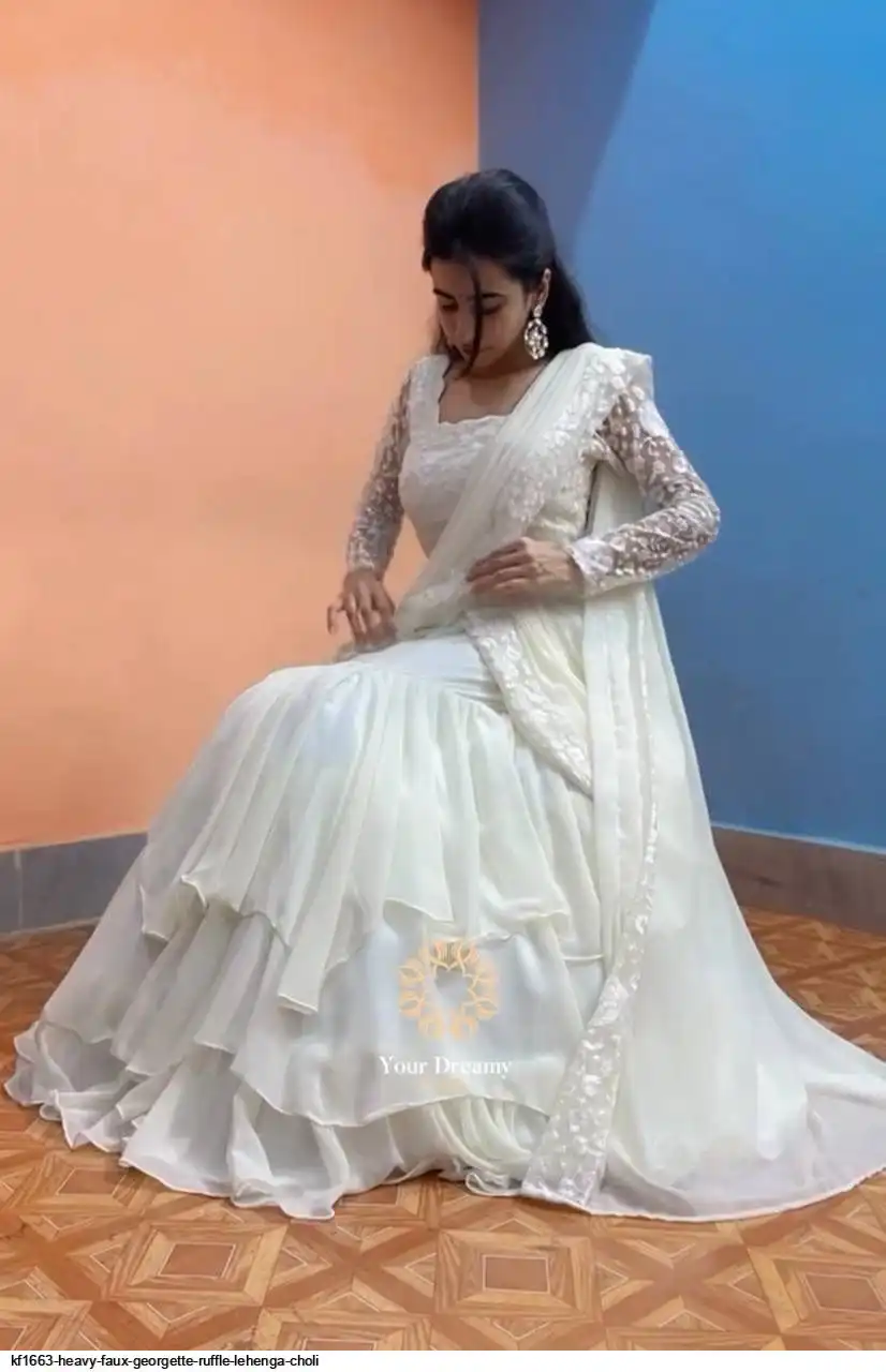 KF1663 HEAVY FAUX GEORGETTE RUFFLE LEHENGA CHOLI B