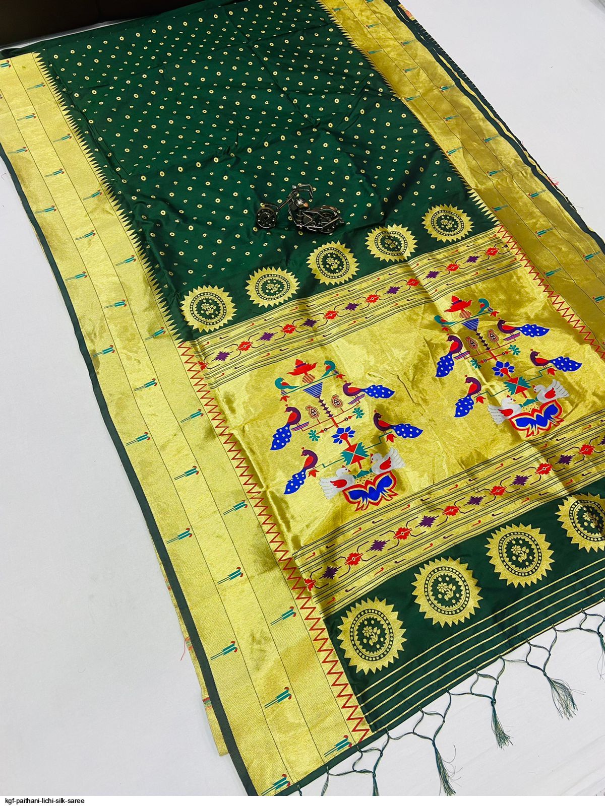 KGF PAITHANI LICHI SILK SAREE F