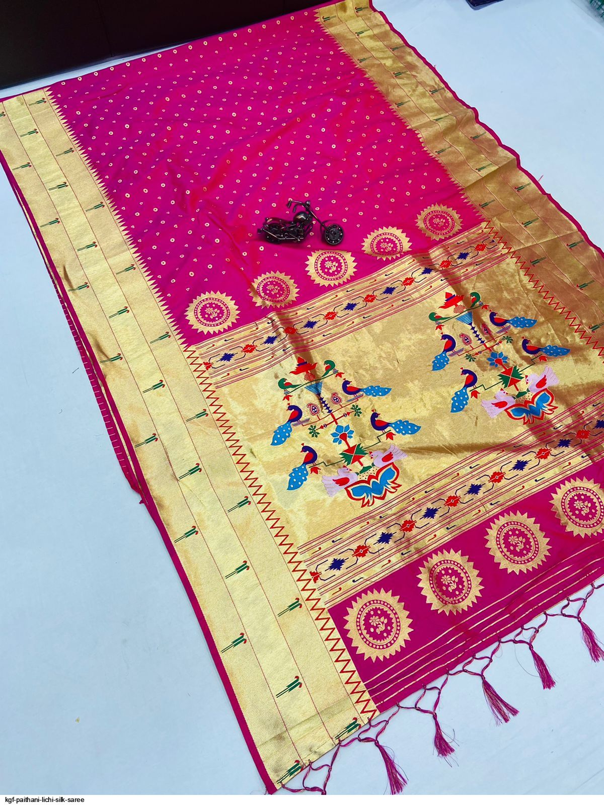 KGF PAITHANI LICHI SILK SAREE G