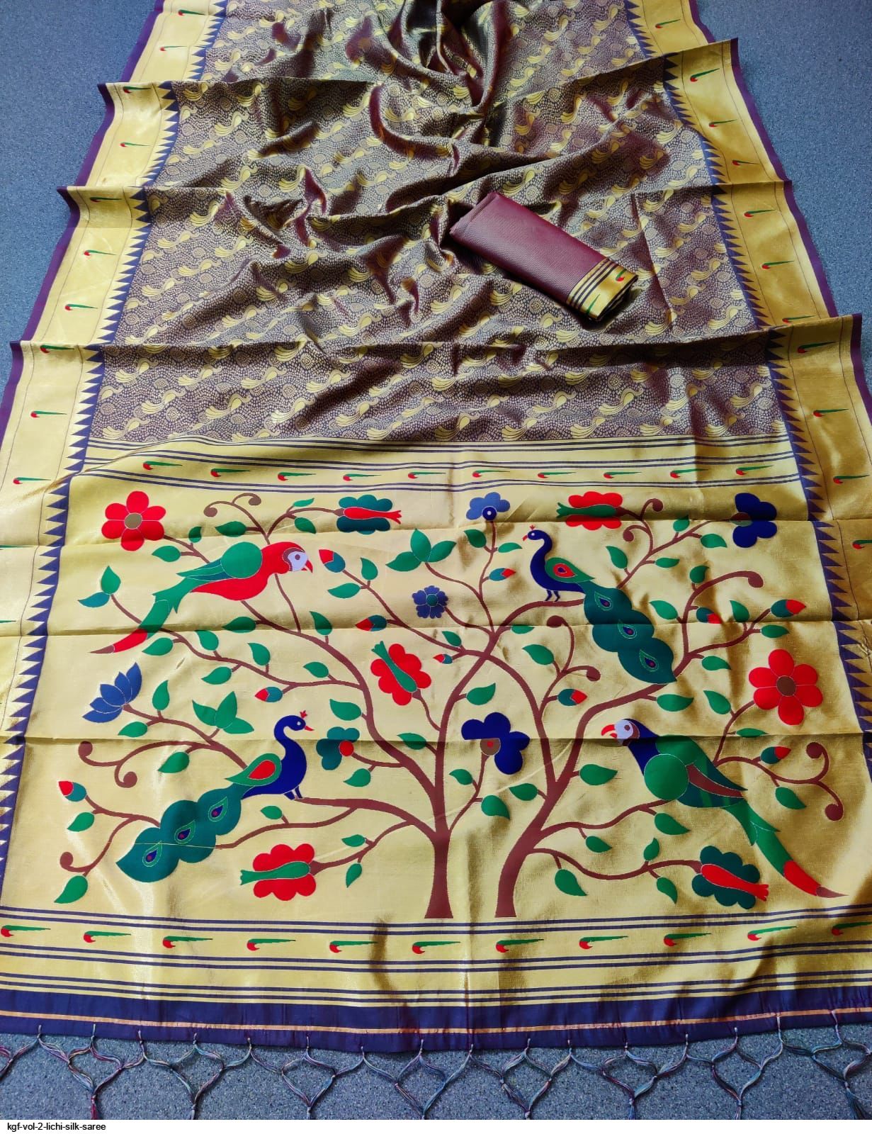 KGF VOL 2 LICHI SILK SAREE E