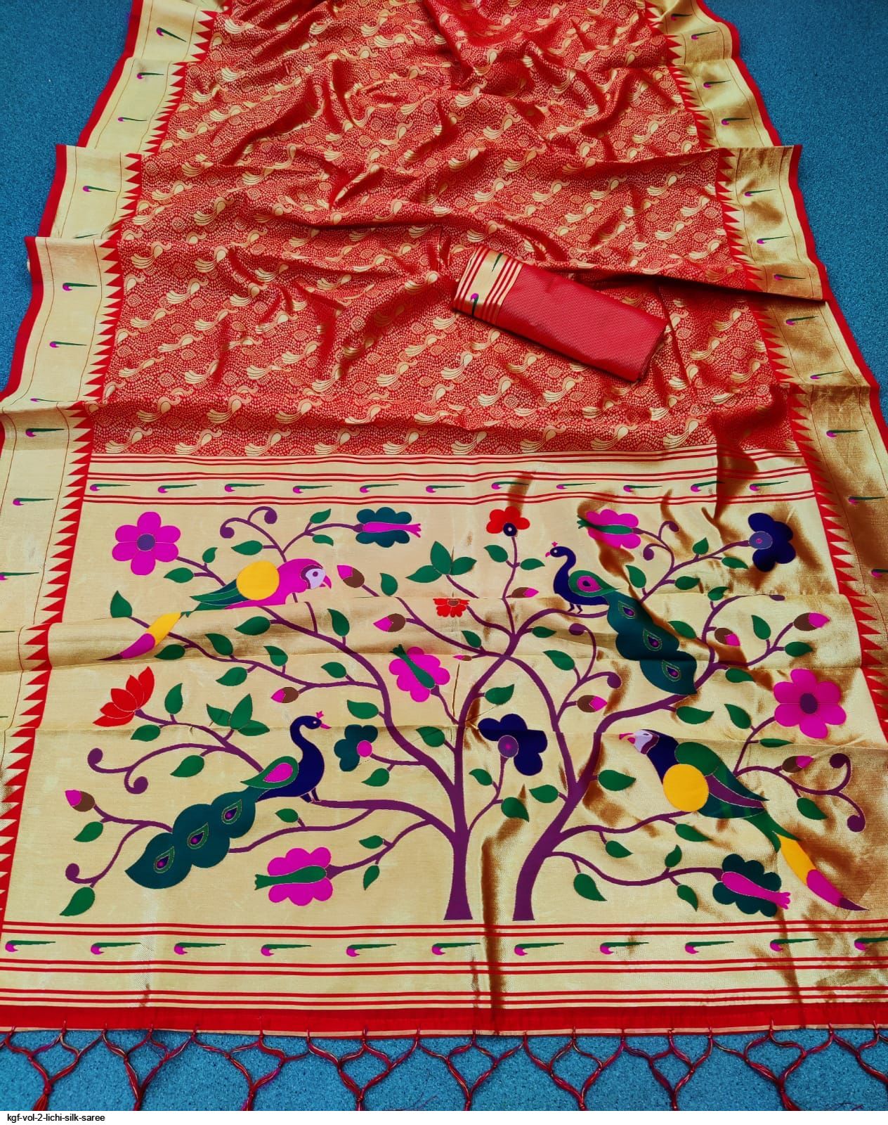 KGF VOL 2 LICHI SILK SAREE D