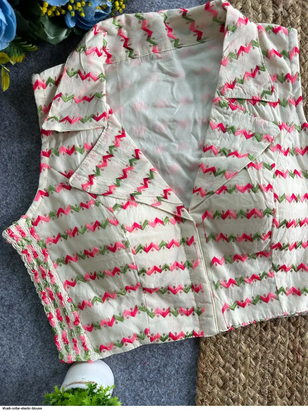 KHADI COLLAR ELASTIC BLOUSE B