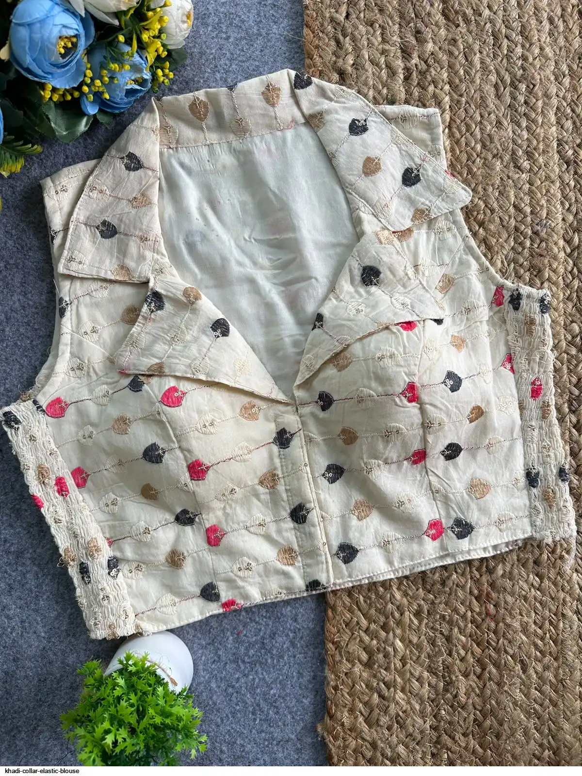 KHADI COLLAR ELASTIC BLOUSE G