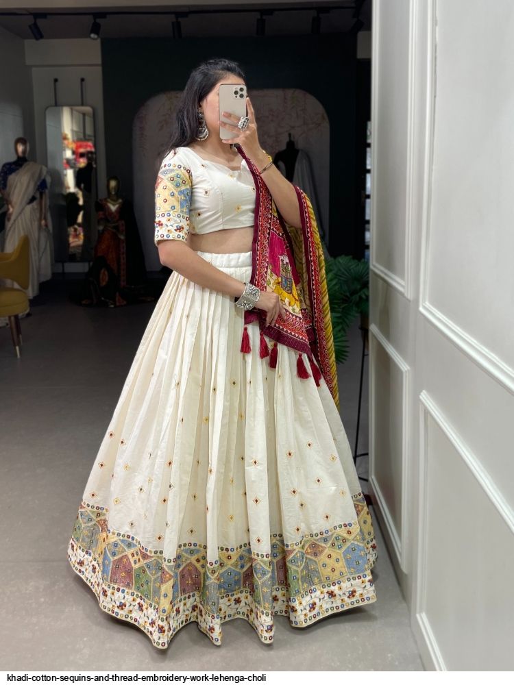 Red Satin Semi-bridal Lehenga Choli | Buy Indian Wear
