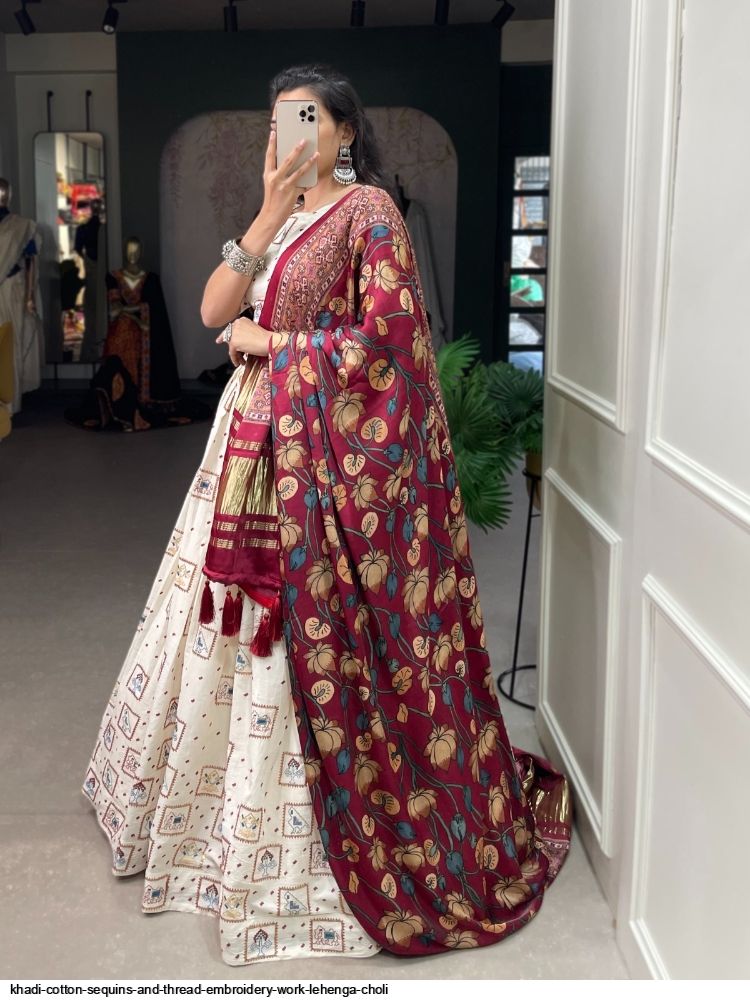 Pure Banarasi Silk Wedding Lehenga in Multi Color With Embroidery work -  Lehenga